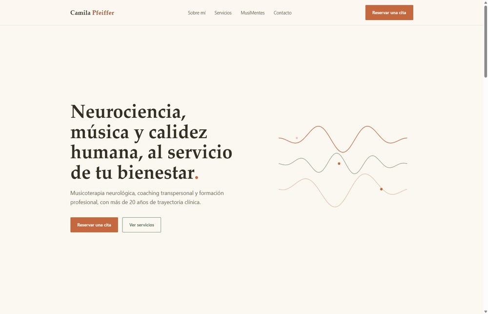 Home del sitio de Camila Pfeiffer