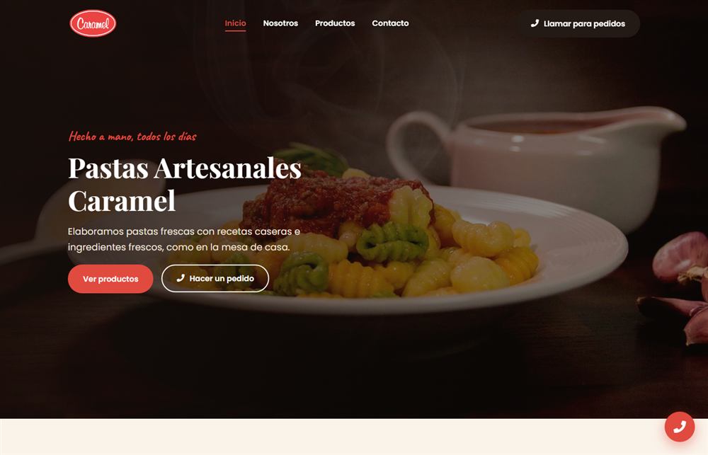 Home del sitio de Pastas Caramel